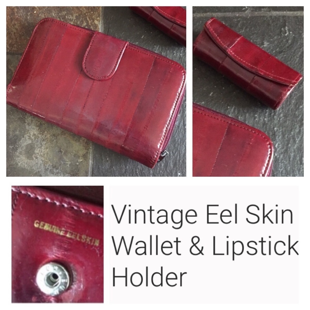 Vintage Eel Skin Wallet & Lipstick Holder - Picture 2 of 8